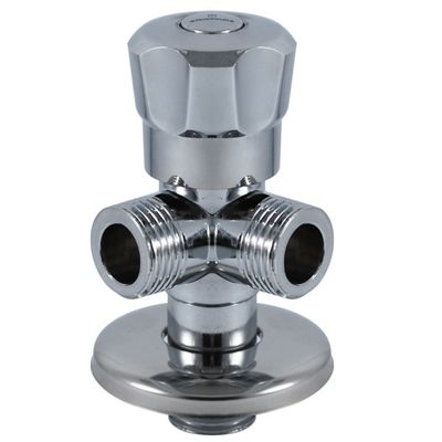 Valve d'arrêt d'angle chrome pour toilettes et salles de bain