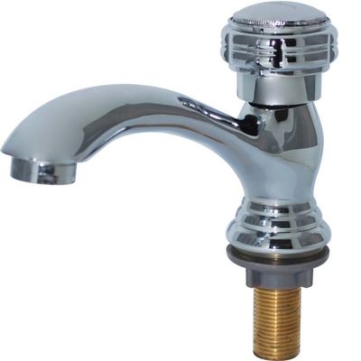 Robinet de salle de bain thermostatique à poignée unique, monté sur pont, pour lavabo, finition chrome poli