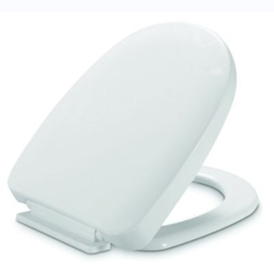 Siège de toilette en plastique blanc doux, fermé en forme de D, durable et confortable pour la salle de bain