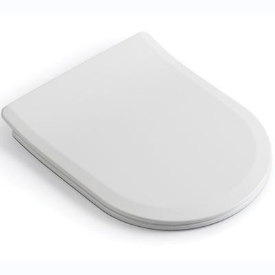 Couvercle de siège de toilette en forme de D, doux et fermé, avec couvercle à décharge rapide et deux boutons
