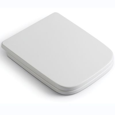 Couverture de siège de toilette en PP blanc carré avec un bouton de déverrouillage rapide et fonction de fermeture lente