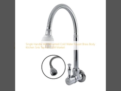 Un seul manche monté sur le mur robinet d'eau froide corps en laiton robinet d'évier de cuisine pour le marché OEM