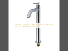 robinet de salle de bain avec déviateur de pont à trou unique monté robinet de mélangeur d'eau d'évier chaud et froid