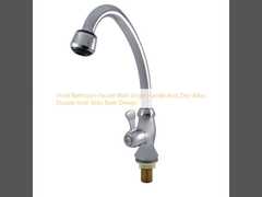 Faucon de salle de bain d'hôtel avec une seule poignée et deux éviers en alliage de zinc