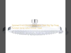 Polissé 9 pouces rond détachable propre Big Top trois fonction Spray Lotus tête de douche