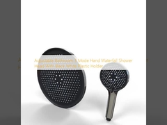 Salle de bains réglable 3 modes Tête de douche à cascade à main avec support en plastique noir et blanc
