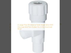 Une soupape d'angle de toilette en PP à grand débit avec une entrée et deux sorties pour un mélangeur chaud et froid